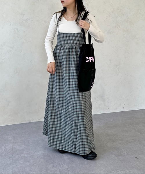 CPCM(シーピーシーエム)の「アソートチェック柄バックリボンキャミワンピース(ワンピース・レディース・ブラウン/グリーン/ブラック/ブルー・FREE)」の18枚目の写真