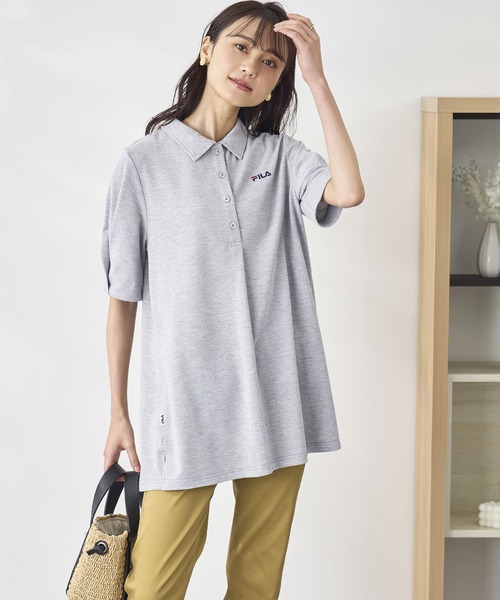 FILA(フィラ)の「<FILA>冷感袖タックポロチュニック(ポロシャツ・レディース・ピンク/サックスブルー/杢グレー/ネイビー・MEDIUM/LARGE/X-LARGE)」の5枚目の写真