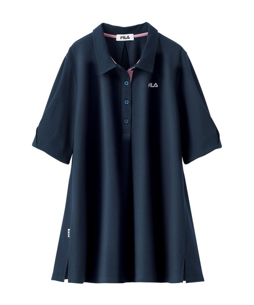 FILA(フィラ)の「<FILA>冷感袖タックポロチュニック(ポロシャツ・レディース・ピンク/サックスブルー/杢グレー/ネイビー・MEDIUM/LARGE/X-LARGE)」の9枚目の写真