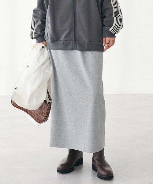 CRAFT STANDARD BOUTIQUE(クラフトスタンダードブティック)の「リブロングスカート(スカート・レディース・グレー系その他・M/L)」の1枚目の写真