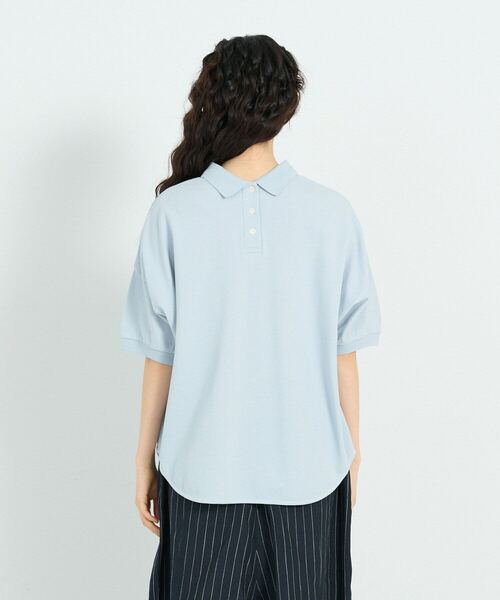 conges payes ADIEU TRISTESSE(コンジェ ペイエ アデュートリステス)の「シャツテールポロ(Tシャツ/カットソー・レディース・グリーン/ライトグレー/ストライプ・FREE)」の9枚目の写真