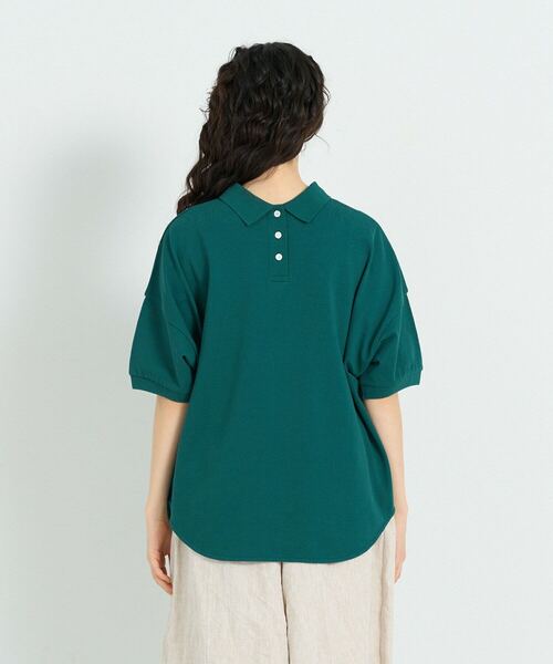 conges payes ADIEU TRISTESSE(コンジェ ペイエ アデュートリステス)の「シャツテールポロ(Tシャツ/カットソー・レディース・グリーン/ライトグレー/ストライプ・FREE)」の15枚目の写真
