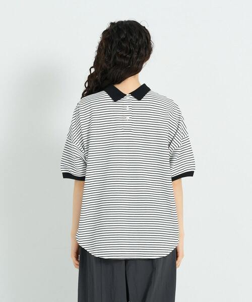 conges payes ADIEU TRISTESSE(コンジェ ペイエ アデュートリステス)の「シャツテールポロ(Tシャツ/カットソー・レディース・グリーン/ライトグレー/ストライプ・FREE)」の21枚目の写真
