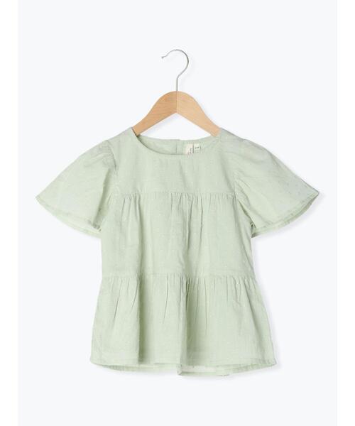 Samansa Mos2 Lagom(サマンサモスモスラーゴム)の「ドビードットティアードブラウス(シャツ/ブラウス・キッズ・ピンク/ミント・120/110/100/130/95)」の2枚目の写真