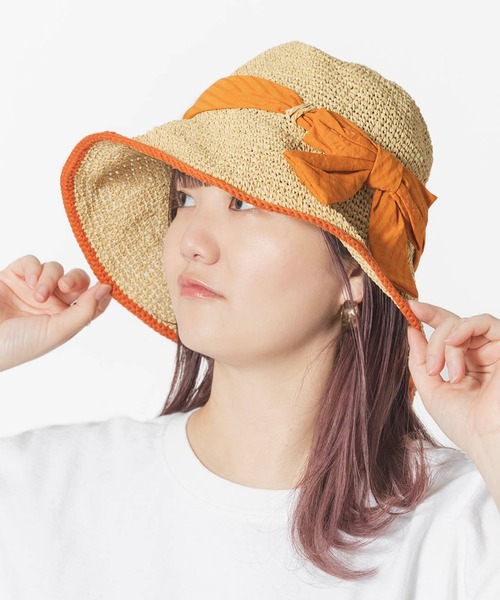 【CA4LA】リボン付き セーラーハット CA4LA】リボン付き セーラーハット