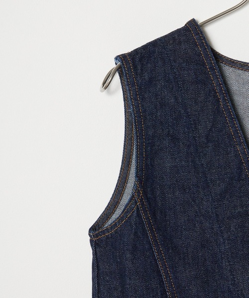 SOMETHING（サムシング）の「SOMETHING/サムシング SO DENIM VEST デニムベスト（ベスト・レディース・ブルー/インディゴブルー・FREE）」の12枚目の写真