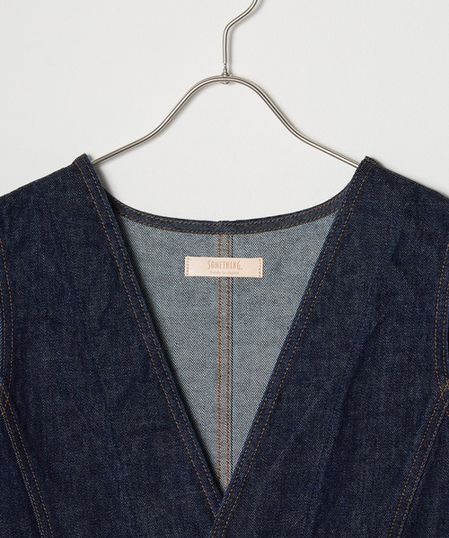 SOMETHING（サムシング）の「SOMETHING/サムシング SO DENIM VEST デニムベスト（ベスト・レディース・ブルー/インディゴブルー・FREE）」の9枚目の写真