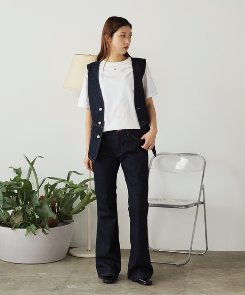 SOMETHING（サムシング）の「SOMETHING/サムシング SO DENIM VEST デニムベスト（ベスト・レディース・ブルー/インディゴブルー・FREE）」の16枚目の写真