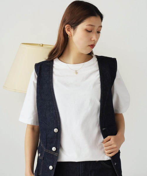 SOMETHING（サムシング）の「SOMETHING/サムシング SO DENIM VEST デニムベスト（ベスト・レディース・ブルー/インディゴブルー・FREE）」の13枚目の写真