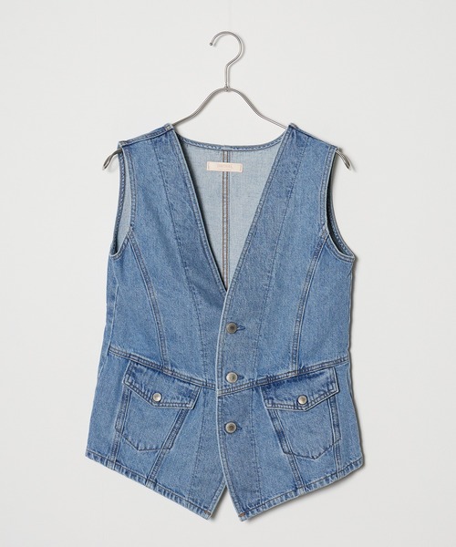 SOMETHING（サムシング）の「SOMETHING/サムシング SO DENIM VEST デニムベスト（ベスト・レディース・ブルー/インディゴブルー・FREE）」の18枚目の写真