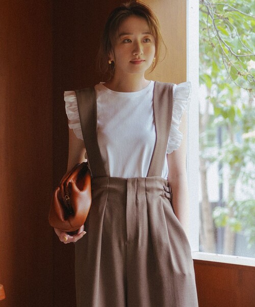 組曲（クミキョク）の「Jazzy-Jersey フリル袖Ｔシャツ（Tシャツ/カットソー・レディース・ピンク系/ブラック系/ブルー系/アイボリー系・3/2）」の3枚目の写真