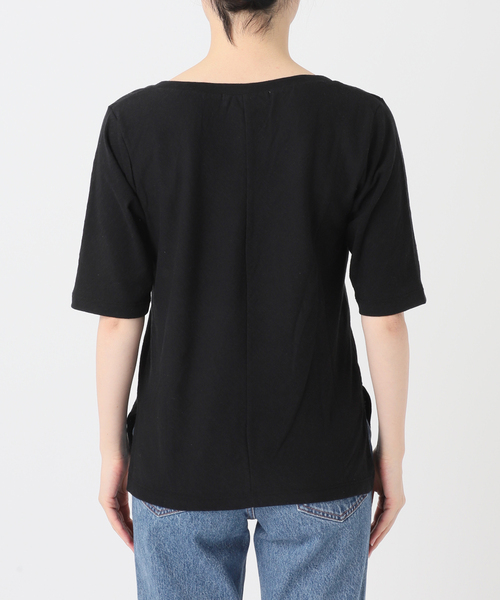 RITA（リタ）の「《NOBLE別注》RITA/リタ スラブVネックT（Tシャツ/カットソー・レディース・ブラック/サックスブルー/ホワイト/ベージュ・FREE）」の19枚目の写真
