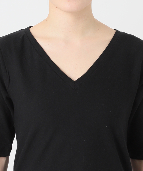 RITA（リタ）の「《NOBLE別注》RITA/リタ スラブVネックT（Tシャツ/カットソー・レディース・ブラック/サックスブルー/ホワイト/ベージュ・FREE）」の20枚目の写真
