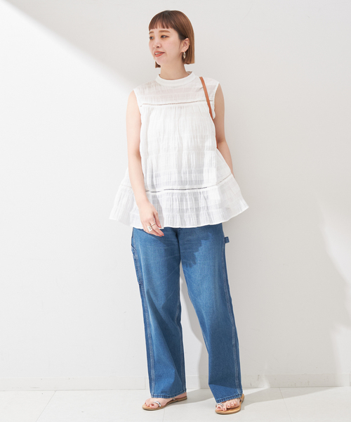 Simplicite（サンプリシテ）の「レースハギシュリンクブラウス（シャツ/ブラウス・レディース・ブラック/ホワイト・FREE）」の11枚目の写真