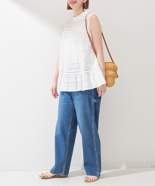 Simplicite（サンプリシテ）の「レースハギシュリンクブラウス（シャツ/ブラウス・レディース・ブラック/ホワイト・FREE）」の12枚目の写真