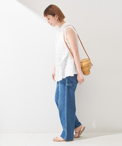 Simplicite（サンプリシテ）の「レースハギシュリンクブラウス（シャツ/ブラウス・レディース・ブラック/ホワイト・FREE）」の14枚目の写真