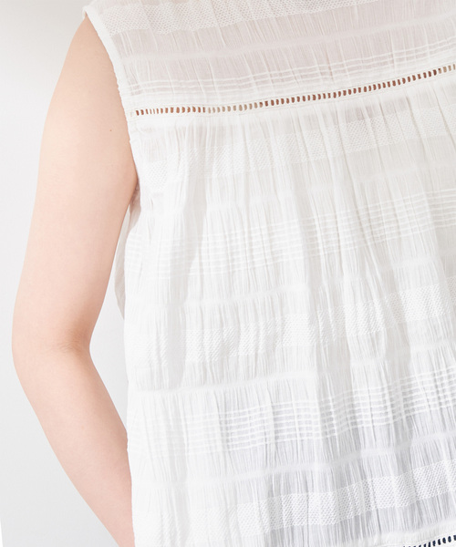 Simplicite（サンプリシテ）の「レースハギシュリンクブラウス（シャツ/ブラウス・レディース・ブラック/ホワイト・FREE）」の19枚目の写真