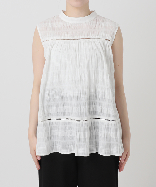 Simplicite（サンプリシテ）の「レースハギシュリンクブラウス（シャツ/ブラウス・レディース・ブラック/ホワイト・FREE）」の20枚目の写真