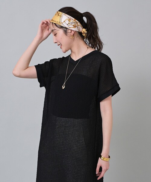 UNTITLED（アンタイトル）の「【手洗い／58cm正方形】ベルトプリントスカーフ（ストール/ショール・レディース・イエロー系4/ブルーグリーン/ピンク系1/ベージュ系その他7・99）」の9枚目の写真