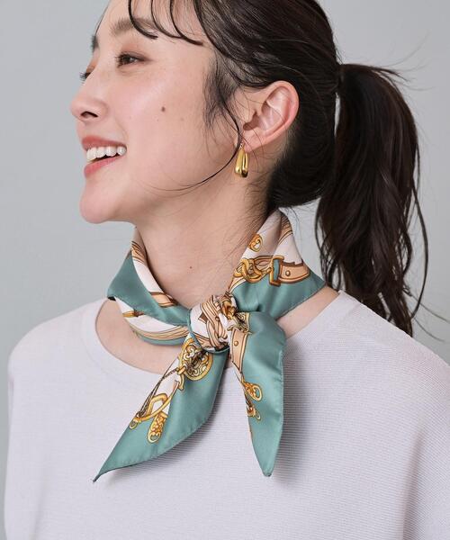 UNTITLED（アンタイトル）の「【手洗い／58cm正方形】ベルトプリントスカーフ（ストール/ショール・レディース・イエロー系4/ブルーグリーン/ピンク系1/ベージュ系その他7・99）」の16枚目の写真