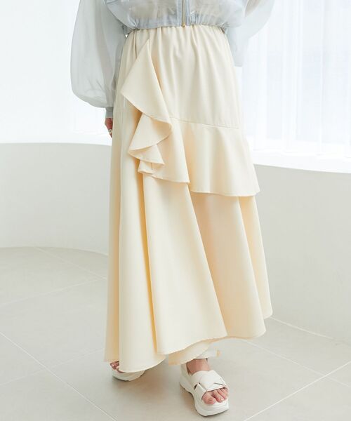 MAJESTIC LEGON（マジェスティックレゴン）の「ラインティアードスカート（スカート・レディース・アイボリー/ピンクベージュ/ブラック・SMALL/MEDIUM）」の21枚目の写真