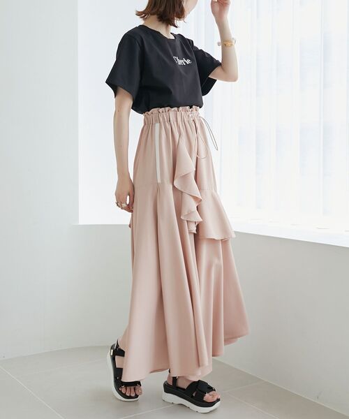 MAJESTIC LEGON（マジェスティックレゴン）の「ラインティアードスカート（スカート・レディース・アイボリー/ピンクベージュ/ブラック・SMALL/MEDIUM）」の16枚目の写真