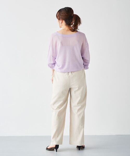 le.coeur blanc（ルクールブラン）の「アサレチックイージーワイドパンツⅡ（その他パンツ・レディース・カーキブラウン/ネイビー/サンドベージュ/ミント・36/38）」の20枚目の写真