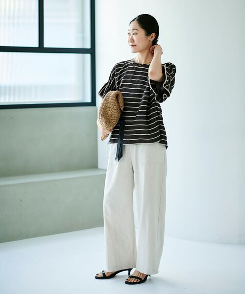 le.coeur blanc（ルクールブラン）の「アサレチックイージーワイドパンツⅡ（その他パンツ・レディース・カーキブラウン/ネイビー/サンドベージュ/ミント・36/38）」の14枚目の写真