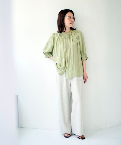 le.coeur blanc（ルクールブラン）の「アサレチックイージーワイドパンツⅡ（その他パンツ・レディース・カーキブラウン/ネイビー/サンドベージュ/ミント・36/38）」の15枚目の写真