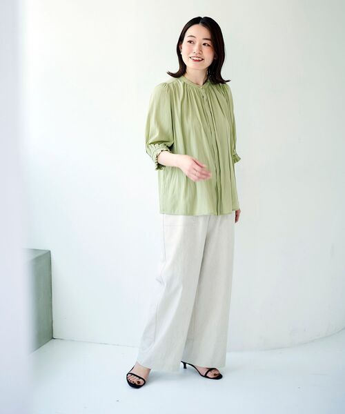 le.coeur blanc（ルクールブラン）の「アサレチックイージーワイドパンツⅡ（その他パンツ・レディース・カーキブラウン/ネイビー/サンドベージュ/ミント・36/38）」の16枚目の写真