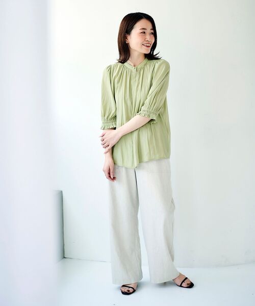 le.coeur blanc（ルクールブラン）の「アサレチックイージーワイドパンツⅡ（その他パンツ・レディース・カーキブラウン/ネイビー/サンドベージュ/ミント・36/38）」の17枚目の写真