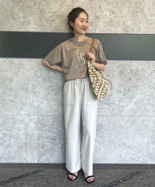 le.coeur blanc（ルクールブラン）の「アサレチックイージーワイドパンツⅡ（その他パンツ・レディース・カーキブラウン/ネイビー/サンドベージュ/ミント・36/38）」の8枚目の写真