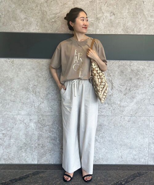 le.coeur blanc（ルクールブラン）の「アサレチックイージーワイドパンツⅡ（その他パンツ・レディース・カーキブラウン/ネイビー/サンドベージュ/ミント・36/38）」の13枚目の写真