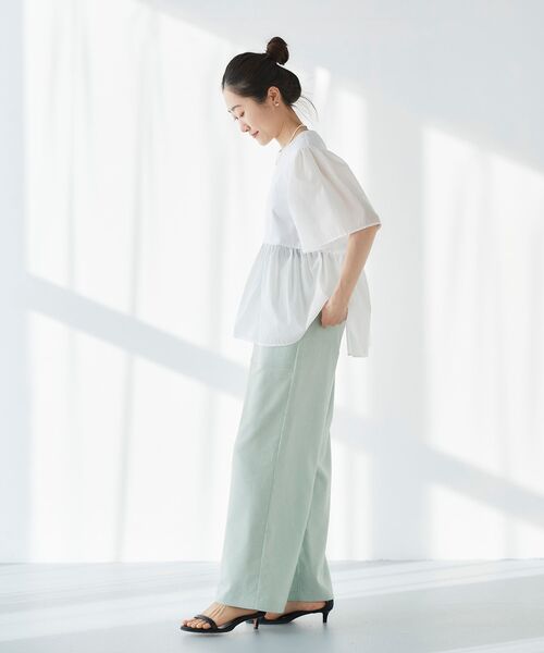 le.coeur blanc（ルクールブラン）の「アサレチックイージーワイドパンツⅡ（その他パンツ・レディース・カーキブラウン/ネイビー/サンドベージュ/ミント・36/38）」の7枚目の写真