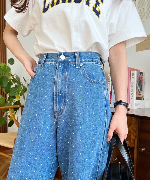moment+(モーメントプラス)の「ドット&ハート&リボンプリントデニムパンツ(デニムパンツ・レディース・ブルー系その他/ブルー/サックスブルー/ブルー系その他2/ブルー系その他3/ブルー系その他4・S/M/L)」の19枚目の写真