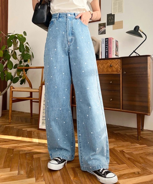 moment+(モーメントプラス)の「ドット&ハート&リボンプリントデニムパンツ(デニムパンツ・レディース・ブルー系その他/ブルー/サックスブルー/ブルー系その他2/ブルー系その他3/ブルー系その他4・S/M/L)」の20枚目の写真