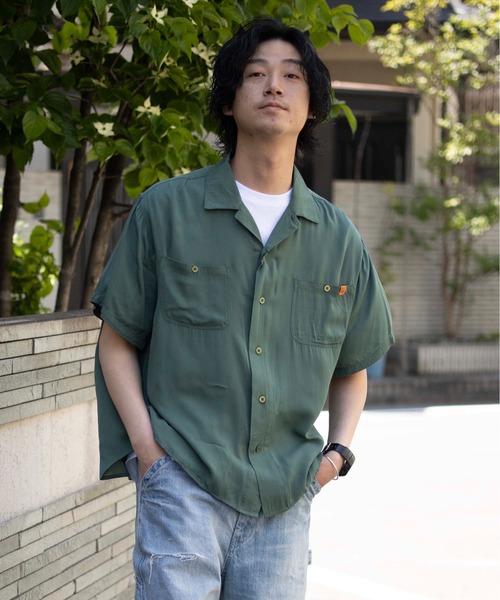 UNIVERSAL OVERALL（ユニバーサルオーバーオール）の「ワークシャツ / オープンカラーシャツ / OPEN COLLAR WORK SH（シャツ/ブラウス・メンズ・ブラック/ベージュ/グリーン・M/S/L）」の13枚目の写真