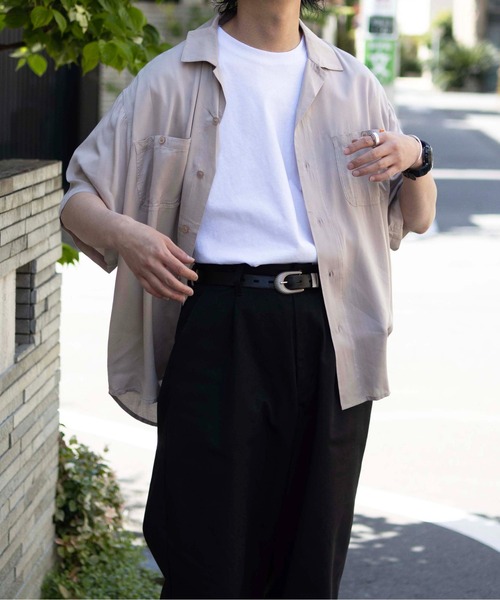 UNIVERSAL OVERALL（ユニバーサルオーバーオール）の「ワークシャツ / オープンカラーシャツ / OPEN COLLAR WORK SH（シャツ/ブラウス・メンズ・ブラック/ベージュ/グリーン・M/S/L）」の21枚目の写真