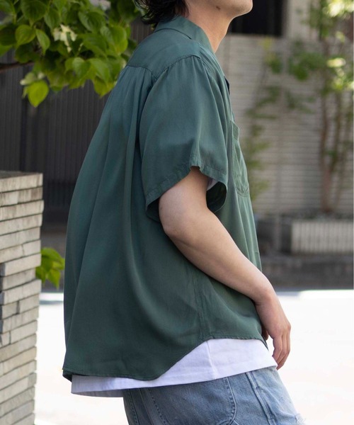 UNIVERSAL OVERALL（ユニバーサルオーバーオール）の「ワークシャツ / オープンカラーシャツ / OPEN COLLAR WORK SH（シャツ/ブラウス・メンズ・ブラック/ベージュ/グリーン・M/S/L）」の16枚目の写真