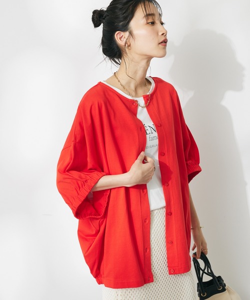 CRAFT STANDARD BOUTIQUE（クラフトスタンダードブティック）の「2WAYカットカーディガン（カーディガン/ボレロ・レディース・ホワイト/ブラック/レッド/グリーン・FREE）」の4枚目の写真