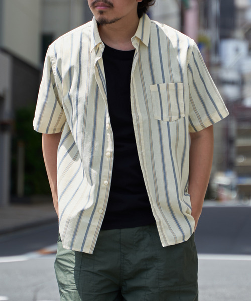 ikka(イッカ)の「パナマレギュラーカラーシャツ(シャツ/ブラウス・メンズ・ブルー/オフホワイト/ベージュ/ネイビー/オリーブ・S/XL/L/M)」の1枚目の写真