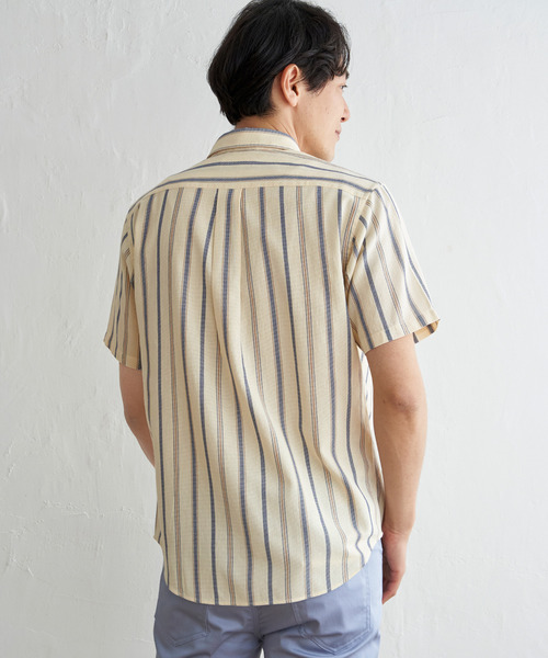 ikka(イッカ)の「パナマレギュラーカラーシャツ(シャツ/ブラウス・メンズ・ブルー/オフホワイト/ベージュ/ネイビー/オリーブ・S/XL/L/M)」の8枚目の写真