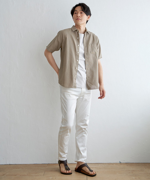 ikka(イッカ)の「パナマレギュラーカラーシャツ(シャツ/ブラウス・メンズ・ブルー/オフホワイト/ベージュ/ネイビー/オリーブ・S/XL/L/M)」の14枚目の写真