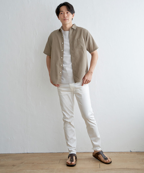 ikka(イッカ)の「パナマレギュラーカラーシャツ(シャツ/ブラウス・メンズ・ブルー/オフホワイト/ベージュ/ネイビー/オリーブ・S/XL/L/M)」の15枚目の写真