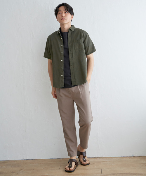 ikka(イッカ)の「パナマレギュラーカラーシャツ(シャツ/ブラウス・メンズ・ブルー/オフホワイト/ベージュ/ネイビー/オリーブ・S/XL/L/M)」の16枚目の写真