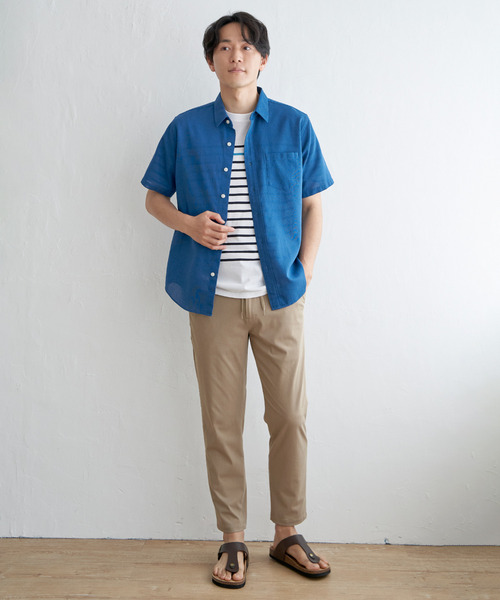 ikka(イッカ)の「パナマレギュラーカラーシャツ(シャツ/ブラウス・メンズ・ブルー/オフホワイト/ベージュ/ネイビー/オリーブ・S/XL/L/M)」の12枚目の写真
