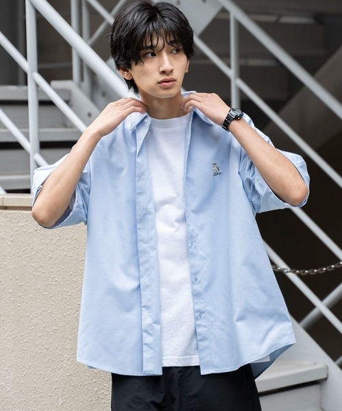 WEGO（ウィゴー）の「WEGO/イージーケアオックスフォードワンポイントシャツ（シャツ/ブラウス・メンズ・ホワイト/ベージュ/サックスブルー・SMALL/LARGE/MEDIUM）」の19枚目の写真