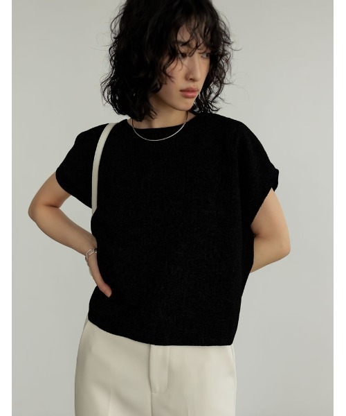 Re:EDIT（リエディ）の「前後2WAYサマーツイードリボンフレンチスリーブトップス（シャツ/ブラウス・レディース・アイボリー/ブラック/ブラック系その他・MEDIUM/LARGE）」の21枚目の写真