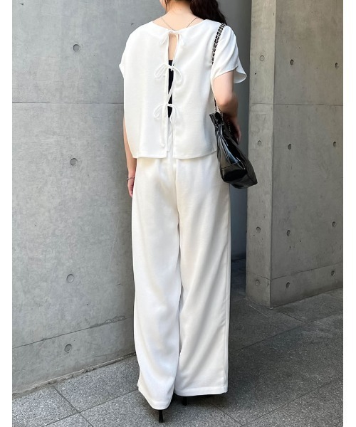 Re:EDIT（リエディ）の「前後2WAYサマーツイードリボンフレンチスリーブトップス（シャツ/ブラウス・レディース・アイボリー/ブラック/ブラック系その他・MEDIUM/LARGE）」の14枚目の写真