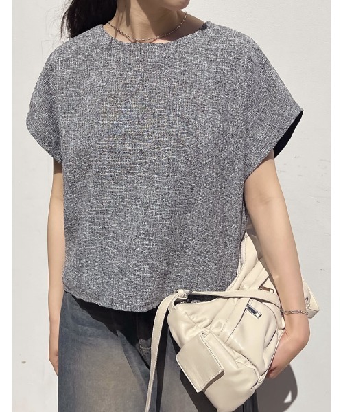 Re:EDIT（リエディ）の「前後2WAYサマーツイードリボンフレンチスリーブトップス（シャツ/ブラウス・レディース・アイボリー/ブラック/ブラック系その他・MEDIUM/LARGE）」の13枚目の写真